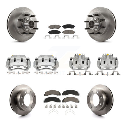 Front Rear Brake Caliper Rotors & Ceramic Pad Kit (10Pc) For Ford F-350 Super Duty F-250 KC8-101324C