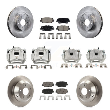 Front Rear Brake Caliper Rotor Ceramic Pad Kit (10Pc) For Kia Sorento With Plain KC8-101336C