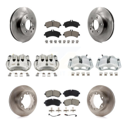 Front Rear Brake Caliper Rotors & Ceramic Pad Kit (10Pc) For Sprinter 3500 Mercedes-Benz KC8-101340C