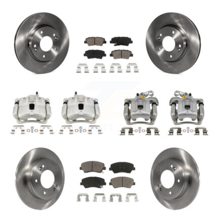 Front Rear Disc Brake Caliper Rotor And Ceramic Pad Kit (10Pc) For Hyundai Elantra Coupe KC8-101378C