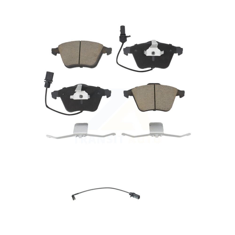 Front Ceramic Disc Brake Pads And Extra Wear Sensors Kit For 2008 Audi A4 Quattro S4 KCW-100501
