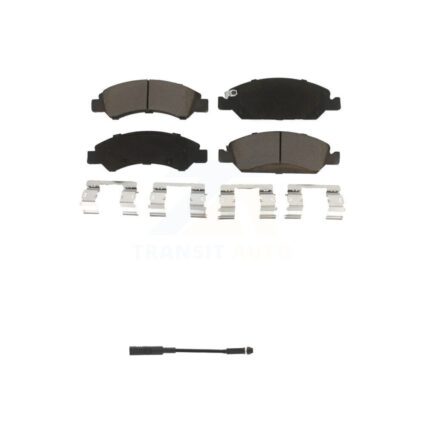 Front Ceramic Brake Pads Wear Sensor Kit For GMC Chevrolet Silverado 1500 LD Sierra Yukon KCW-100542