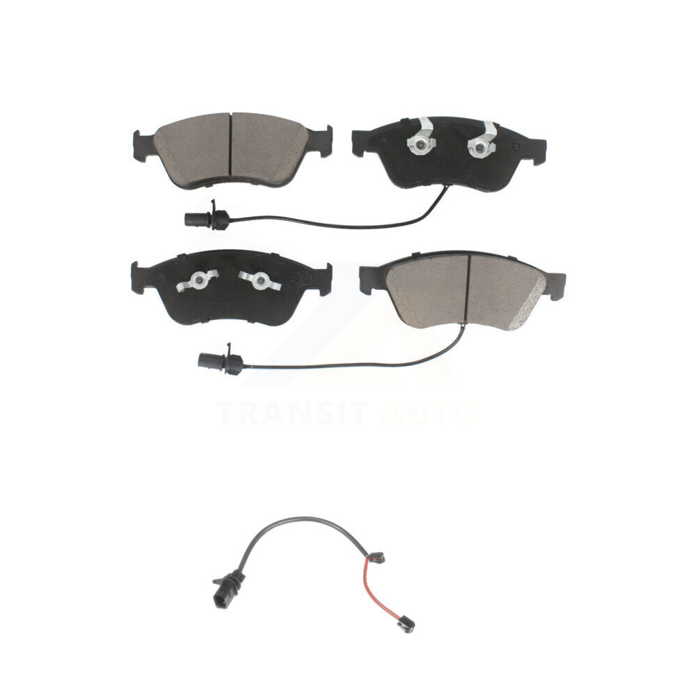 Front Ceramic Disc Brake Pads And Extra Wear Sensors Kit For 2011 Audi S6 5.2L KCW-100545