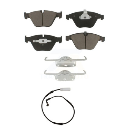 Front Ceramic Disc Brake Pads And Wear Sensors Kit For 2008 BMW 328i 3.0L KCW-100557