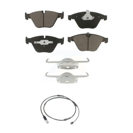 Front Ceramic Disc Brake Pads And Wear Sensors Kit For 2010 BMW 535i Base with 3.0L KCW-100573