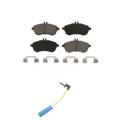 Front Ceramic Disc Brake Pads And Wear Sensors Kit For 2012 Mercedes-Benz C250 1.8L KCW-100577