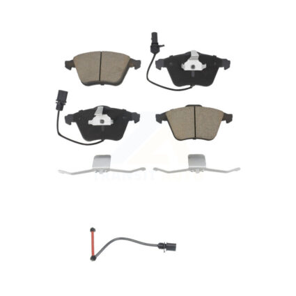 Front Ceramic Disc Brake Pads And Extra Wear Sensors Kit For 2011 Audi A6 Quattro KCW-100591