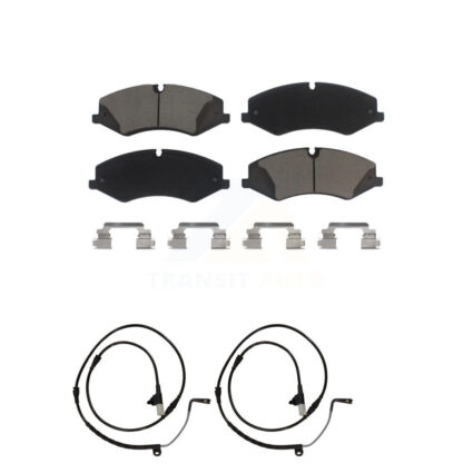 Front Ceramic Brake Pads Wear Sensor Pair Kit For Land Rover Range Sport with 360mm Rotor KCW-100652