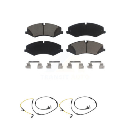 Front Ceramic Disc Brake Pads & Wear Sensor Pair Kit For Land Rover Range Sport Discovery KCW-100655