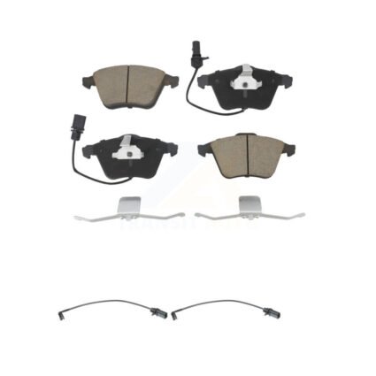 Front Ceramic Disc Brake Pads And Extra Wear Sensor Pairs Kit For 2008 Audi A4 Quattro S4 KCW-100658