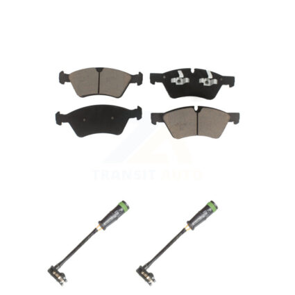 Front Ceramic Brake Pads Wear Sensor Pair Kit For Mercedes-Benz E550 4Matic with AWD 5.5L KCW-100677