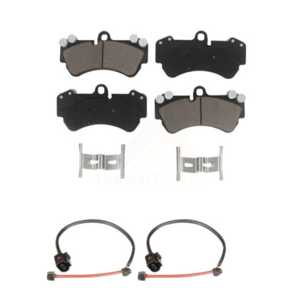 Front Ceramic Disc Brake Pads And Wear Sensor Pairs Kit For Porsche Cayenne KCW-100682