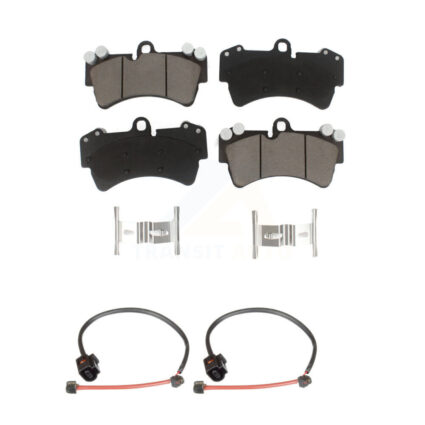 Front Ceramic Disc Brake Pads And Wear Sensor Pairs Kit For Porsche Cayenne KCW-100683