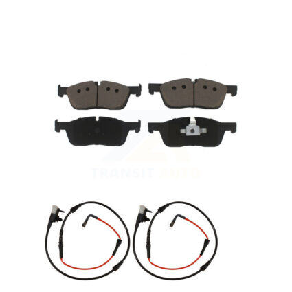Front Ceramic Disc Brake Pads And Wear Sensor Pairs Kit For Jaguar XE KCW-100691