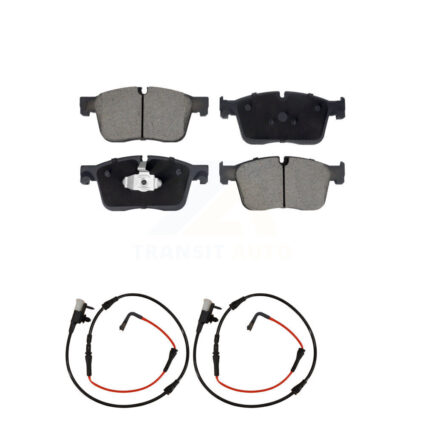 Front Ceramic Disc Brake Pads And Wear Sensor Pairs Kit For Jaguar XE KCW-100693