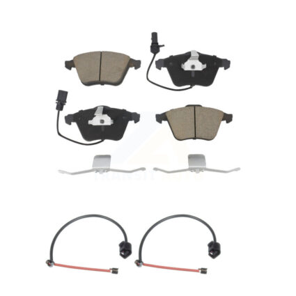 Front Ceramic Brake Pad And Extra Wear Sensor Pair Kit For 2012-2013 Audi TT Quattro 2.0L KCW-100739