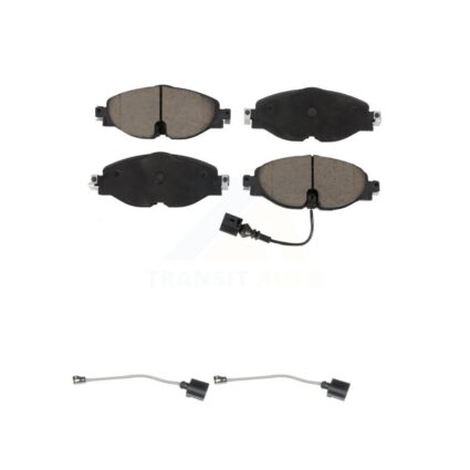 Front Ceramic Brake Pad & Extra Wear Sensor Pair Kit For Volkswagen Golf Jetta SportWagen KCW-100756