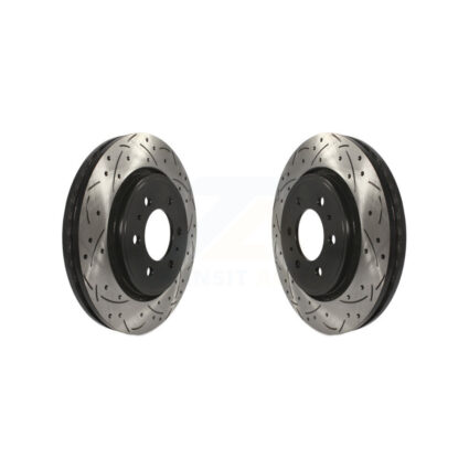 Front Coated Drill Slot Disc Brake Rotors Pair For Ford F-150 Expedition Lincoln Navigator KD-100013
