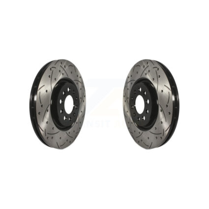 Front Coated Drill Slot Disc Brake Rotors Pair For Jeep Cherokee Chrysler 200 Dodge Hornet KD-100037