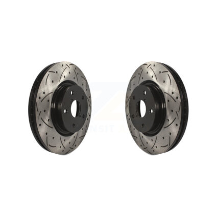 Front Coated Drilled Slot Disc Brake Rotors Pair For Subaru Outback WRX Legacy Tribeca B9 KD-100044