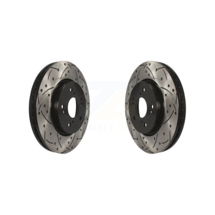 Front Coated Drilled Slot Disc Brake Rotors Pair For Honda CR-V Acura RDX Accord Crosstour KD-100051