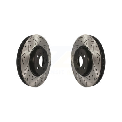 Front Coated Drilled Slot Disc Brake Rotor Pair For Audi Q5 A4 Quattro A5 allroad A7 A6 S5 KD-100082