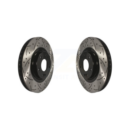 Front Coated Drilled Slot Disc Brake Rotors Pair For Hyundai Santa Fe Sport Kia Sorento XL KD-100085