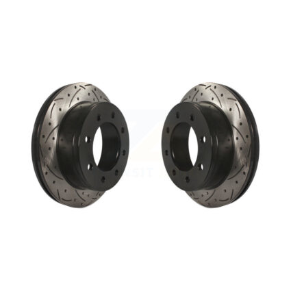 Rear Drill Slot Brake Rotor Pair For GMC Chevrolet Sierra 2500 HD Silverado Savana Express KD-100103