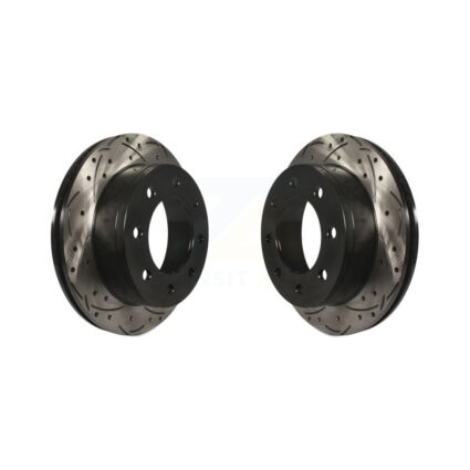Rear Drill Slot Brake Rotor Pair For Chevrolet GMC Sierra 2500 HD Silverado Express Savana KD-100104