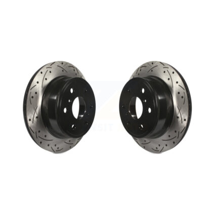 Rear Drill Slot Brake Rotor Pair For Chevrolet GMC Sierra 1500 Silverado Tahoe Cadillac XL KD-100106