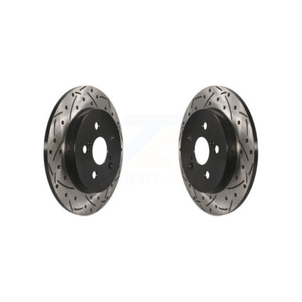 Rear Drill Slot Brake Rotors Pair For Toyota Corolla Matrix Prius Prime Pontiac Vibe AWD-e KD-100108