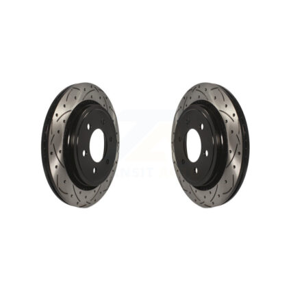 Rear Drill Slot Disc Brake Rotor Pair For 2015-2017 Ford F-150 With Electric Parking KD-100131