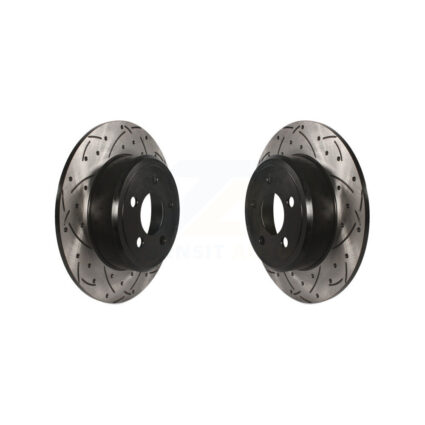 Rear Drill Slot Brake Rotors Pair For Dodge Chrysler 300 Charger Challenger Magnum Avenger KD-100133