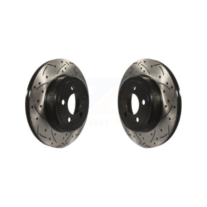 Rear Drilled Slot Disc Brake Rotors Pair For Dodge Chrysler 300 Charger Challenger Magnum KD-100134