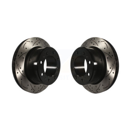 Rear Coated Drilled Slotted Disc Brake Rotors Pair For Ram 2500 3500 1500 Dodge KD-100140