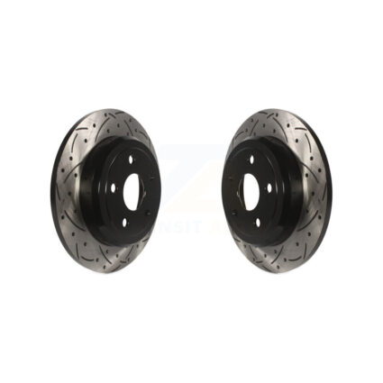 Rear Coated Drilled Slotted Disc Brake Rotors Pair For Jeep Grand Cherokee Dodge Durango KD-100141