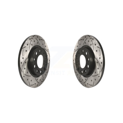 Rear Coated Drilled Slotted Disc Brake Rotors Pair For Jeep Cherokee Chrysler 200 KD-100145
