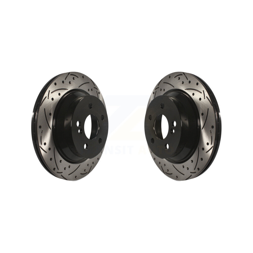 Rear Drill Slot Brake Rotors Pair For Mercedes-Benz GLK350 E350 GLK250 E400 E320 E500 E550 KD-100150