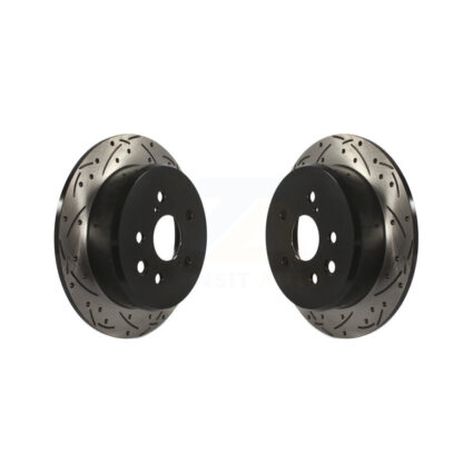 Rear Coated Drilled Slotted Disc Brake Rotors Pair For Lexus IS250 KD-100157