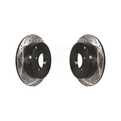 Rear Coated Drilled Slotted Disc Brake Rotors Pair For Mitsubishi Lancer Outlander KD-100163