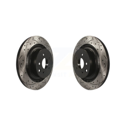 Rear Coated Drilled Slotted Disc Brake Rotors Pair For INFINITI G37 Nissan 370Z Q60 Z KD-100166