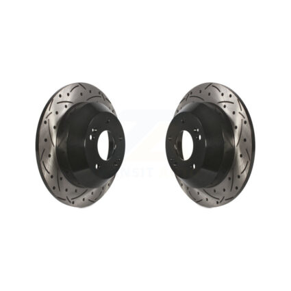 Rear Drilled Slot Disc Brake Rotors Pair For Hyundai Kia Sorento Santa Fe Sport Sedona XL KD-100175