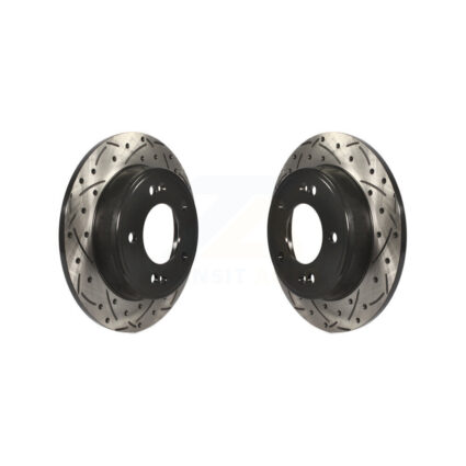 Rear Drilled Slot Brake Rotor Pair For Hyundai Elantra Kia Kona Forte Soul GT Seltos Venue KD-100184