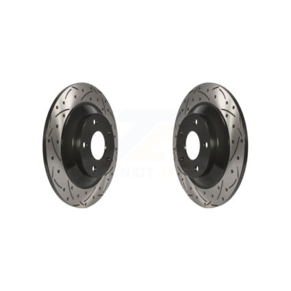 Rear Coated Drilled Slotted Disc Brake Rotors Pair For Mazda CX-5 CX-30 MX-30 EV KD-100187
