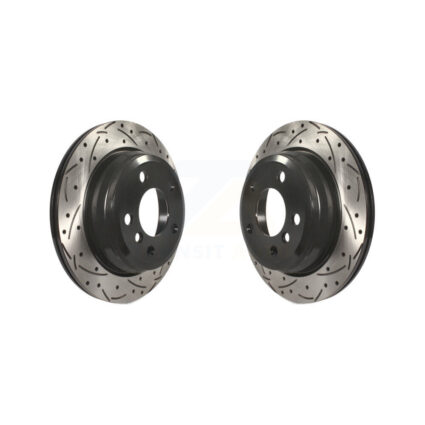 Rear Drilled Slot Brake Rotor Pair For BMW 328i xDrive 330i 320i 428i 328d 430i Gran Coupe KD-100192