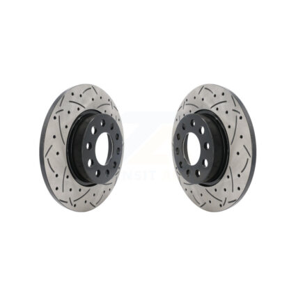 Rear Drilled Slot Disc Brake Rotors Pair For Jeep Compass Renegade Dodge Hornet Fiat 500X KD-100194