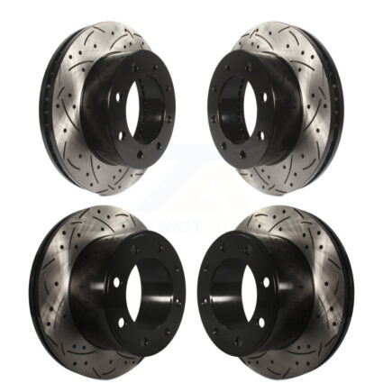 Front Rear Coated Drilled Slotted Disc Brake Rotors Kit For Ford F-350 Super Duty F-250 KD-100216