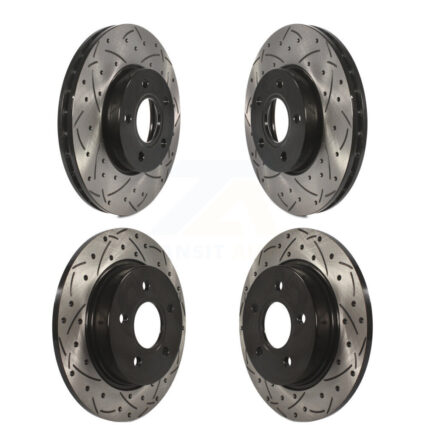 Front Rear Coated Drilled Slotted Disc Brake Rotors Kit For Ford Focus KD-100229