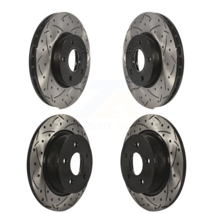 Front Rear Coated Drilled Slotted Disc Brake Rotors Kit For Ford C-Max KD-100230