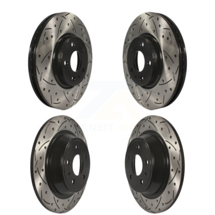 Front Rear Coated Drilled Slotted Disc Brake Rotors Kit For Ford Fusion Lincoln MKZ KD-100233